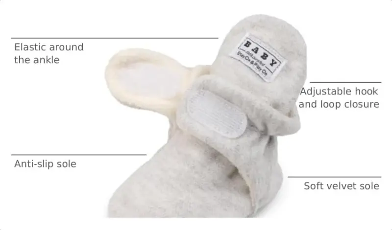 HsdsBebe Unisex Newborn Baby Cotton Booties Non-Slip Sole for Toddler Boys Girls Infant Winter Warm Fleece Cozy Socks Shoes - 3