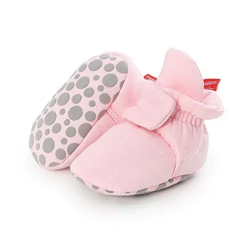HsdsBebe Unisex Newborn Baby Cotton Booties Non-Slip Sole for Toddler Boys Girls Infant Winter Warm Fleece Cozy Socks Shoes - 3