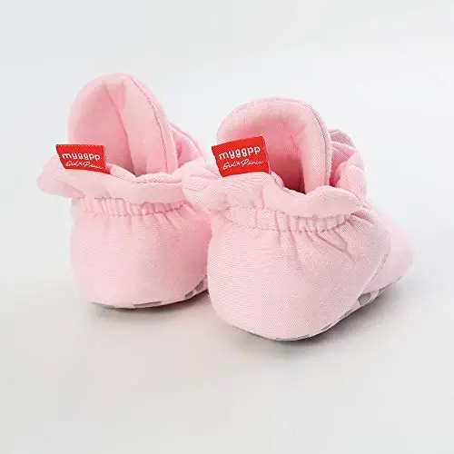 HsdsBebe Unisex Newborn Baby Cotton Booties Non-Slip Sole for Toddler Boys Girls Infant Winter Warm Fleece Cozy Socks Shoes - 5
