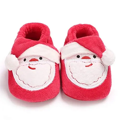 HsdsBebe Unisex Newborn Baby Cotton Booties Non-Slip Sole for Toddler Boys Girls Infant Winter Warm Fleece Cozy Socks Shoes - 2