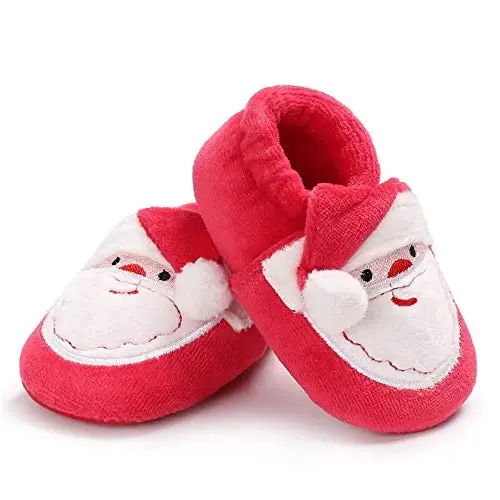 HsdsBebe Unisex Newborn Baby Cotton Booties Non-Slip Sole for Toddler Boys Girls Infant Winter Warm Fleece Cozy Socks Shoes - 3