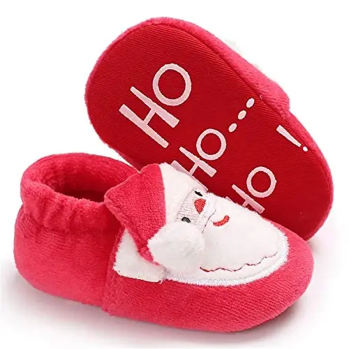 HsdsBebe Unisex Newborn Baby Cotton Booties Non-Slip Sole for Toddler Boys Girls Infant Winter Warm Fleece Cozy Socks Shoes - 4