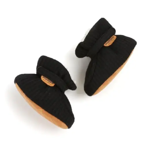 HsdsBebe Unisex Newborn Baby Cotton Booties Non-Slip Sole for Toddler Boys Girls Infant Winter Warm Fleece Cozy Socks Shoes - 1
