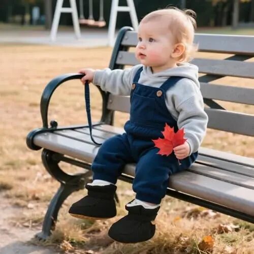 HsdsBebe Unisex Newborn Baby Cotton Booties Non-Slip Sole for Toddler Boys Girls Infant Winter Warm Fleece Cozy Socks Shoes - HSDSBEBE (1)