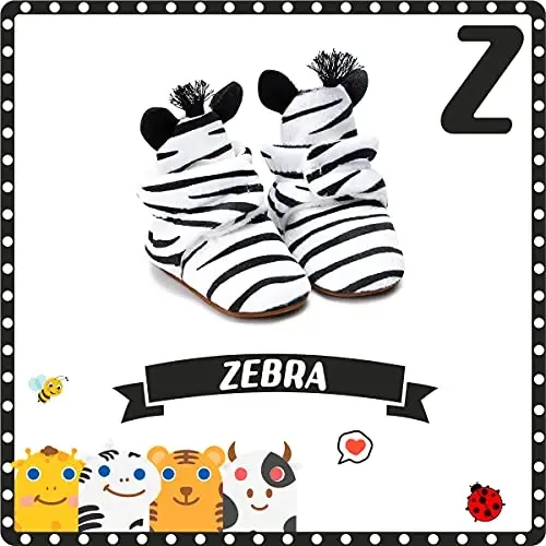 HsdsBebe Unisex Newborn Baby Cotton Booties Non-Slip Sole for Toddler Boys Girls Infant Winter Warm Fleece Cozy Socks Shoes - 4
