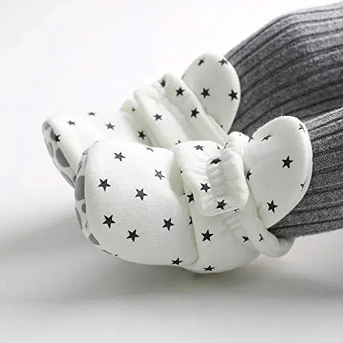 HsdsBebe Unisex Newborn Baby Cotton Booties Non-Slip Sole for Toddler Boys Girls Infant Winter Warm Fleece Cozy Socks Shoes - 2