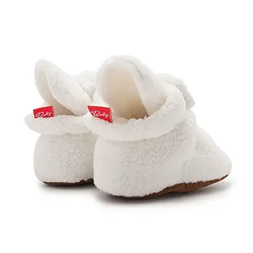 HsdsBebe Unisex Yangi tug'ilgan chaqaloq paxta etiklari Toddler o'g'il bolalar qizlar uchun sirpanishga qarshi taglik Chaqaloq qishki issiq junli qulay paypoq poyabzal - 4