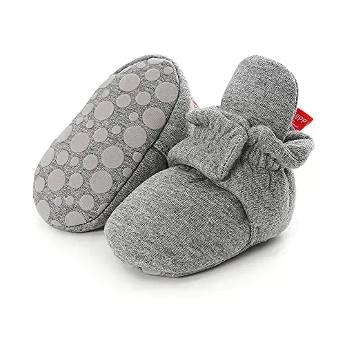 HsdsBebe Unisex Yangi tug'ilgan chaqaloq paxta etiklari Toddler o'g'il bolalar qizlar uchun sirpanmaydigan taglik Chaqaloq qishki iliq junli qulay paypoq poyabzallari - 1