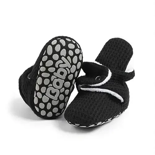 HsdsBebe Unisex Yangi tug'ilgan chaqaloq paxta etiklari Toddler o'g'il bolalar qizlar uchun sirpanmaydigan taglik Chaqaloq qishki iliq junli qulay paypoq poyabzallari - HSDSBEBE