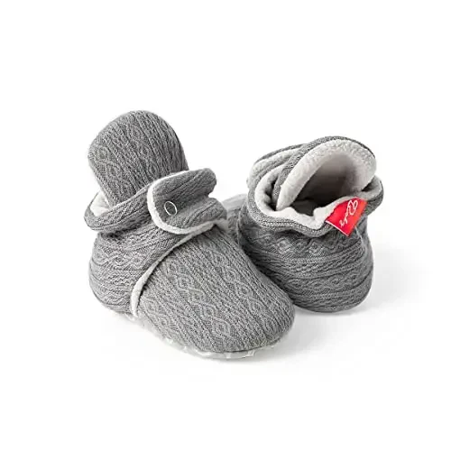 HsdsBebe Unisex Yangi tug'ilgan chaqaloq paxta etiklari Toddler o'g'il bolalar qizlar uchun sirpanmaydigan taglik Infant qishki iliq junli qulay paypoq poyabzallari - 4