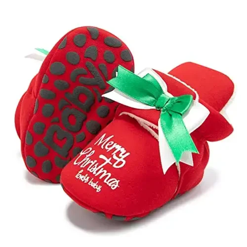 HsdsBebe Unisex Yangi tug'ilgan chaqaloq paxta etiklari Toddler o'g'il bolalar qizlar uchun sirpanmaydigan taglik Infant qishki iliq junli qulay paypoq poyabzallari - 3