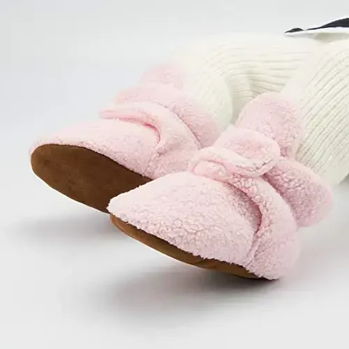 HsdsBebe Unisex Yangi tug'ilgan chaqaloqlar uchun paxta etiklari, qizlar va o'g'il bolalar uchun sirpanmaydigan taglik, qishki iliq junli qulay paypoq-poyabzal - HSDSBEBE (1)