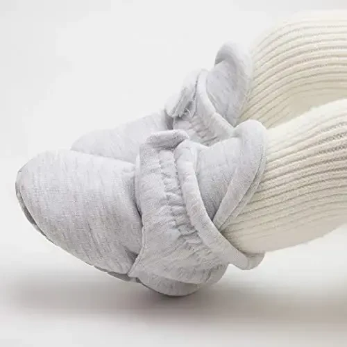 HsdsBebe Unisex Newborn Baby Cotton Booties Non-Slip Sole for Toddler Boys Girls Infant Winter Warm Fleece Cozy Socks Shoes - HSDSBEBE (1)