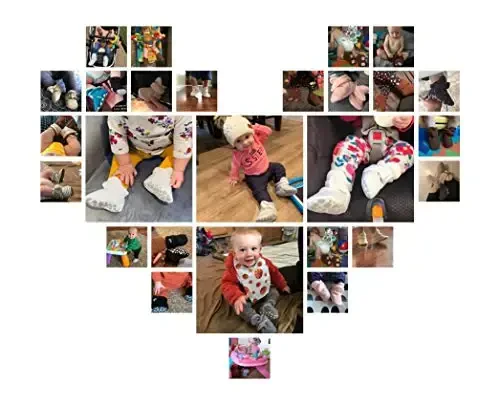 HsdsBebe Unisex Newborn Baby Cotton Booties Non-Slip Sole for Toddler Boys Girls Infant Winter Warm Fleece Cozy Socks Shoes - 7