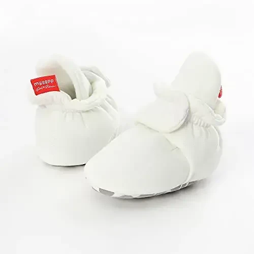 HsdsBebe Unisex Newborn Baby Cotton Booties Non-Slip Sole for Toddler Boys Girls Infant Winter Warm Fleece Cozy Socks Shoes - 4