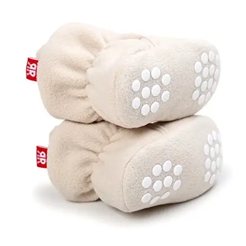HsdsBebe Unisex Newborn Baby Cotton Booties Non-Slip Sole for Toddler Boys Girls Infant Winter Warm Fleece Cozy Socks Shoes - 3