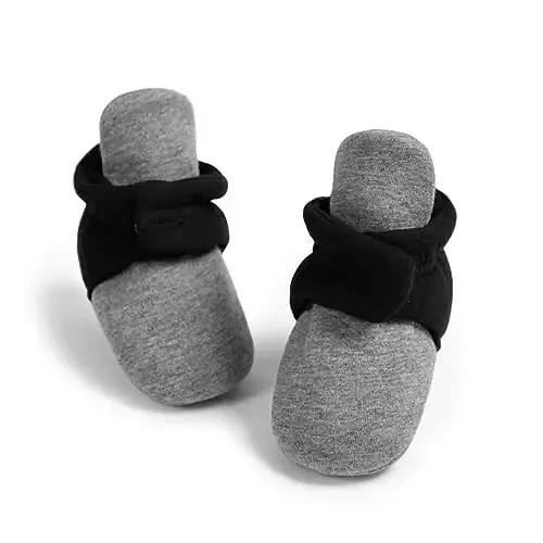 HsdsBebe Unisex Newborn Baby Cotton Booties Non-Slip Sole for Toddler Boys Girls Infant Winter Warm Fleece Cozy Socks Shoes - HSDSBEBE