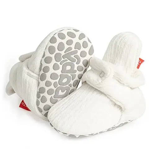 HsdsBebe Unisex Newborn Baby Cotton Booties Non-Slip Sole for Toddler Boys Girls Infant Winter Warm Fleece Cozy Socks Shoes - 1