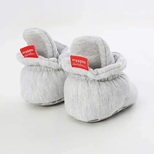 HsdsBebe Unisex Newborn Baby Cotton Booties Non-Slip Sole for Toddler Boys Girls Infant Winter Warm Fleece Cozy Socks Shoes - 5