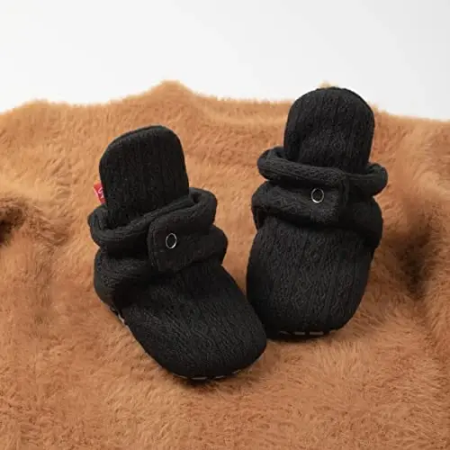 HsdsBebe Unisex Newborn Baby Cotton Booties Non-Slip Sole for Toddler Boys Girls Infant Winter Warm Fleece Cozy Socks Shoes - 3