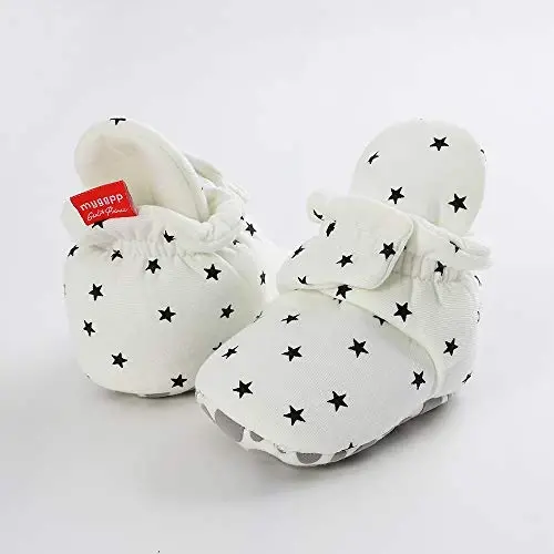 HsdsBebe Unisex Newborn Baby Cotton Booties Non-Slip Sole for Toddler Boys Girls Infant Winter Warm Fleece Cozy Socks Shoes - 3