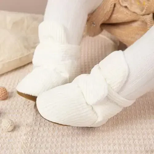 HsdsBebe Unisex Newborn Baby Cotton Booties Non-Slip Sole for Toddler Boys Girls Infant Winter Warm Fleece Cozy Socks Shoes - HSDSBEBE (1)