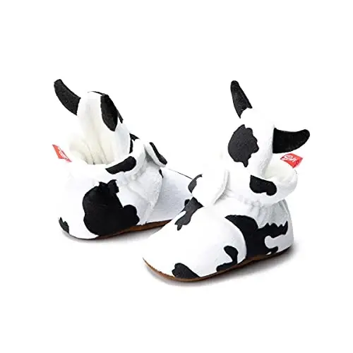 HsdsBebe Unisex Newborn Baby Cotton Booties Non-Slip Sole for Toddler Boys Girls Infant Winter Warm Fleece Cozy Socks Shoes - 4