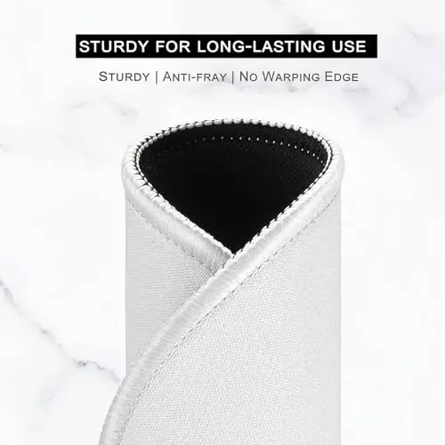 Hsurbtra Mouse Pad, Premium-Textured Small Round Mousepad 8.7 x 8.7 Inch White, Stitched Edge Anti-Slip Waterproof Rubber Pretty Cute Computer Mat for Office Home Gaming Laptop Men Women Kids - 3