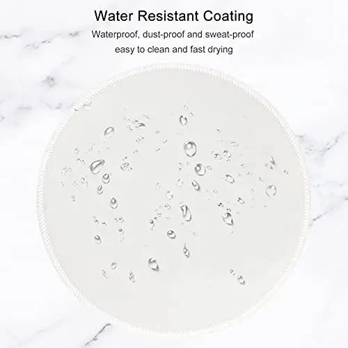 Hsurbtra Mouse Pad, Premium-Textured Small Round Mousepad 8.7 x 8.7 Inch White, Stitched Edge Anti-Slip Waterproof Rubber Pretty Cute Computer Mat for Office Home Gaming Laptop Men Women Kids - 5