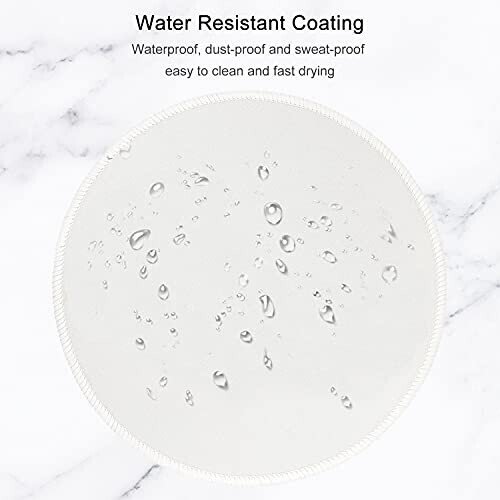 Hsurbtra Mouse Pad, Premium-Textured Small Round Mousepad 8.7 x 8.7 Inch White, Stitched Edge Anti-Slip Waterproof Rubber Pretty Cute Computer Mat for Office Home Gaming Laptop Men Women Kids - 6