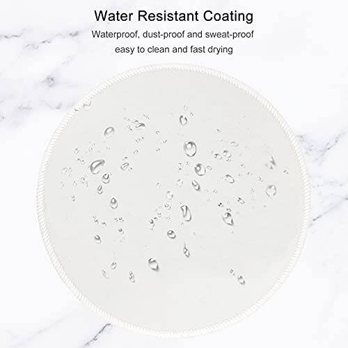 Hsurbtra Mouse Pad, Premium-Textured Small Round Mousepad 8.7 x 8.7 Inch White, Stitched Edge Anti-Slip Waterproof Rubber Pretty Cute Computer Mat for Office Home Gaming Laptop Men Women Kids - 6