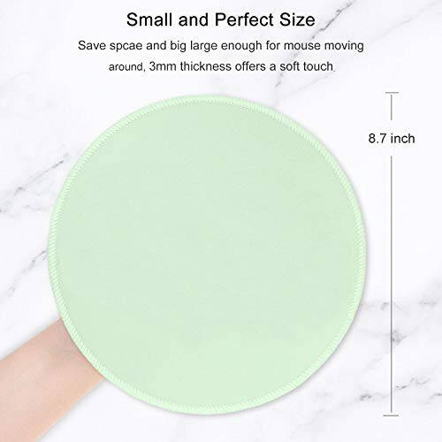 Hsurbtra Mouse Pad, Premium-Textured Small Round Mousepad 8.7 x 8.7 Inch Lake Green, Stitched Edge Anti-Slip Waterproof Rubber Pretty Cute Computer Mat for Office Home Gaming Laptop Men Women Kids - 2