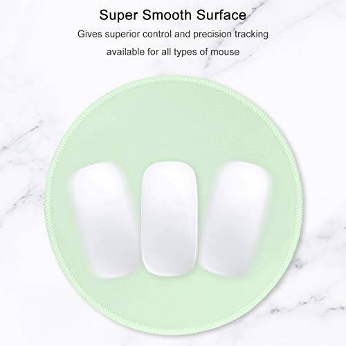 Hsurbtra Mouse Pad, Premium-Textured Small Round Mousepad 8.7 x 8.7 Inch Lake Green, Stitched Edge Anti-Slip Waterproof Rubber Pretty Cute Computer Mat for Office Home Gaming Laptop Men Women Kids - 3