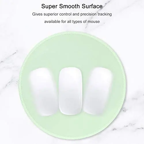 Hsurbtra Mouse Pad, Premium-Textured Small Round Mousepad 8.7 x 8.7 Inch Lake Green, Stitched Edge Anti-Slip Waterproof Rubber Pretty Cute Computer Mat for Office Home Gaming Laptop Men Women Kids - 4