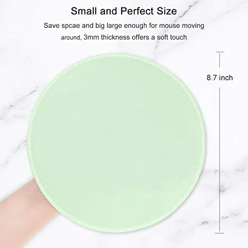 Hsurbtra Mouse Pad, Premium-Textured Small Round Mousepad 8.7 x 8.7 Inch Lake Green, Stitched Edge Anti-Slip Waterproof Rubber Pretty Cute Computer Mat for Office Home Gaming Laptop Men Women Kids - 3