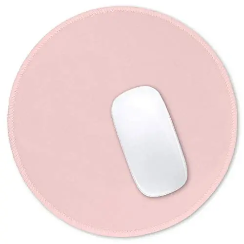Hsurbtra Mouse Pad, Premium-Textured Small Round Mousepad 8.7 x 8.7 Inch Pink, Stitched Edge Anti-Slip Waterproof Rubber Pretty Cute Computer Mat for Office Home Gaming Laptop Men Women Kids - 5