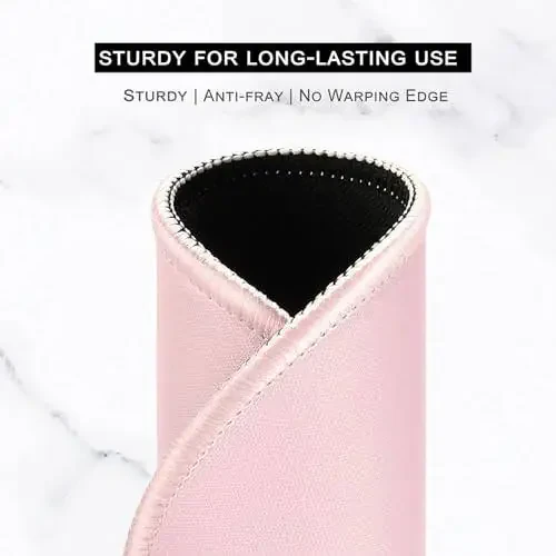 Hsurbtra Mouse Pad, Premium-Textured Small Round Mousepad 8.7 x 8.7 Inch Pink, Stitched Edge Anti-Slip Waterproof Rubber Pretty Cute Computer Mat for Office Home Gaming Laptop Men Women Kids - 4