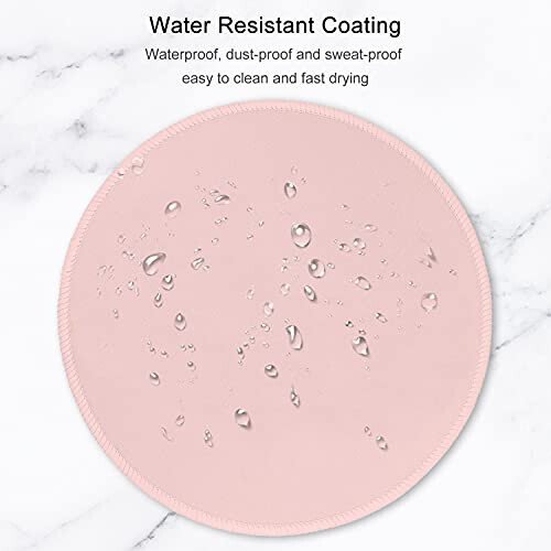 Hsurbtra Mouse Pad, Premium-Textured Small Round Mousepad 8.7 x 8.7 Inch Pink, Stitched Edge Anti-Slip Waterproof Rubber Pretty Cute Computer Mat for Office Home Gaming Laptop Men Women Kids - 6