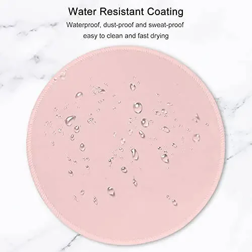 Hsurbtra Mouse Pad, Premium-Textured Small Round Mousepad 8.7 x 8.7 Inch Pink, Stitched Edge Anti-Slip Waterproof Rubber Pretty Cute Computer Mat for Office Home Gaming Laptop Men Women Kids - 6