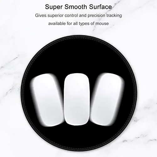 Hsurbtra Mouse Pad, Premium-Textured Small Round Mousepad 8.7 x 8.7 Inch Black, Stitched Edge Anti-Slip Waterproof Rubber Pretty Cute Computer Mat for Office Home Gaming Laptop Men Women Kids - 2