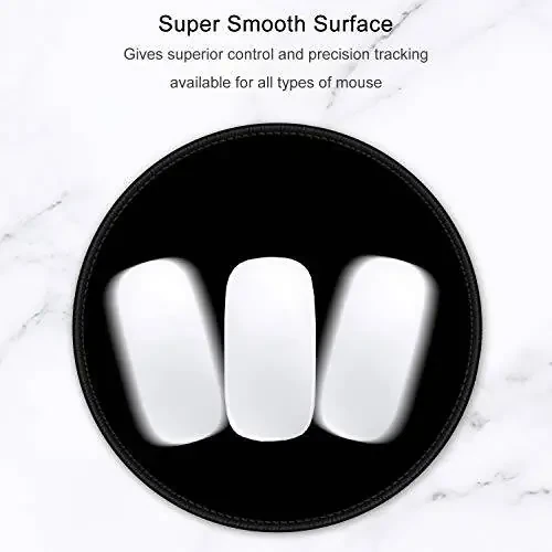 Hsurbtra Mouse Pad, Premium-Textured Small Round Mousepad 8.7 x 8.7 Inch Black, Stitched Edge Anti-Slip Waterproof Rubber Pretty Cute Computer Mat for Office Home Gaming Laptop Men Women Kids - 3
