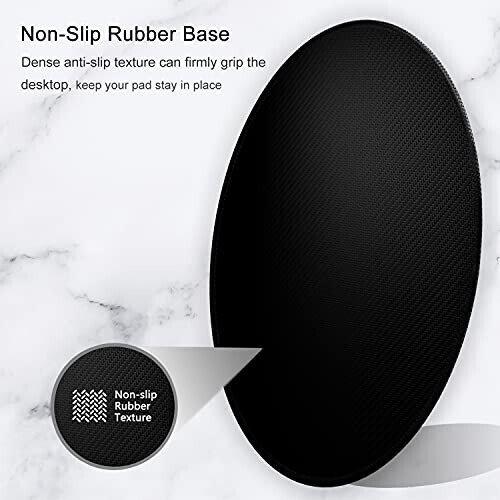 Hsurbtra Mouse Pad, Premium-Textured Small Round Mousepad 8.7 x 8.7 Inch Black, Stitched Edge Anti-Slip Waterproof Rubber Pretty Cute Computer Mat for Office Home Gaming Laptop Men Women Kids - 5