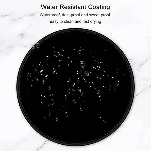Hsurbtra Mouse Pad, Premium-Textured Small Round Mousepad 8.7 x 8.7 Inch Black, Stitched Edge Anti-Slip Waterproof Rubber Pretty Cute Computer Mat for Office Home Gaming Laptop Men Women Kids - 6