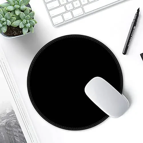 Hsurbtra Mouse Pad, Premium-Textured Small Round Mousepad 8.7 x 8.7 Inch Black, Stitched Edge Anti-Slip Waterproof Rubber Pretty Cute Computer Mat for Office Home Gaming Laptop Men Women Kids - 7