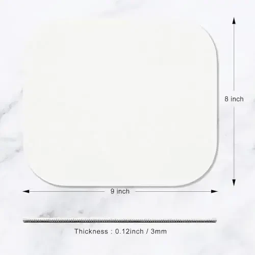 Hsurbtra Mouse Pad, Premium-Textured Small Square Mousepad 8 x 9 Inch White, Thick 3 mm Anti-Slip Waterproof Rubber Pretty Cute Computer Mat for Office Home Gaming Laptop Men Women Kids - 5