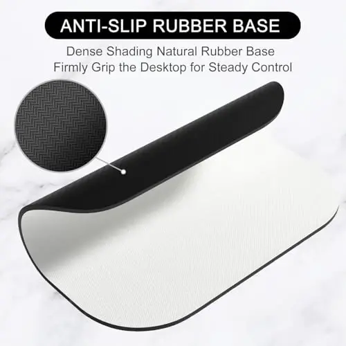 Hsurbtra Mouse Pad, Premium-Textured Small Square Mousepad 8 x 9 Inch White, Thick 3 mm Anti-Slip Waterproof Rubber Pretty Cute Computer Mat for Office Home Gaming Laptop Men Women Kids - 3