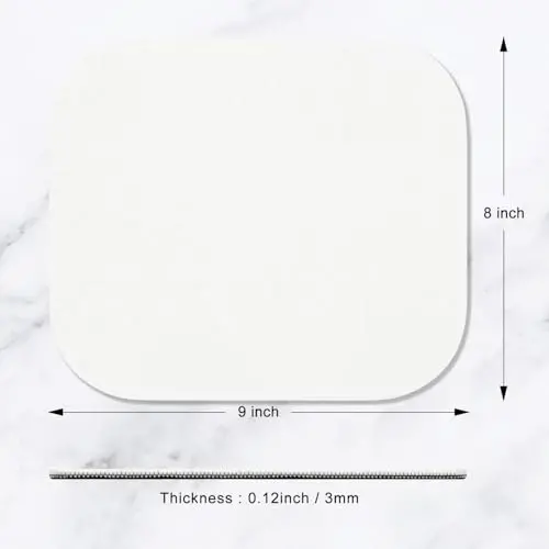 Hsurbtra Mouse Pad, Premium-Textured Small Square Mousepad 8 x 9 Inch White, Thick 3 mm Anti-Slip Waterproof Rubber Pretty Cute Computer Mat for Office Home Gaming Laptop Men Women Kids - 5