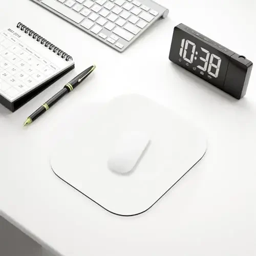 Hsurbtra Mouse Pad, Premium-Textured Small Square Mousepad 8 x 9 Inch White, Thick 3 mm Anti-Slip Waterproof Rubber Pretty Cute Computer Mat for Office Home Gaming Laptop Men Women Kids - 6