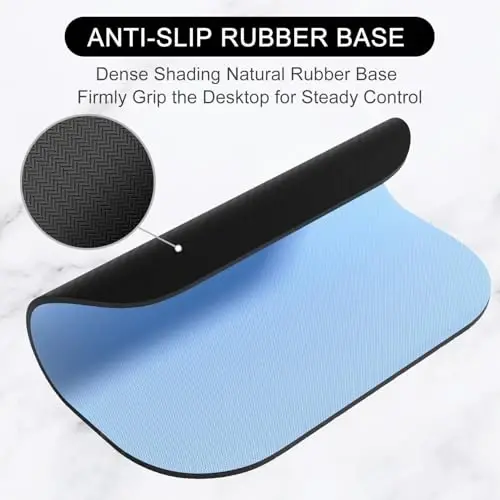 Hsurbtra Mouse Pad, Premium-Textured Small Square Mousepad 8 x 9 Inch Blue, Thick 3 mm Anti-Slip Waterproof Rubber Pretty Cute Computer Mat for Office Home Gaming Laptop Men Women Kids - 3