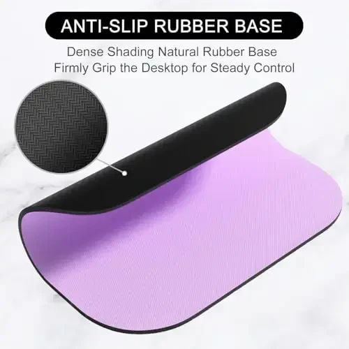Hsurbtra Mouse Pad, Premium-Textured Small Square Mousepad 8 x 9 Inch Purple, Thick 3 mm Anti-Slip Waterproof Rubber Pretty Cute Computer Mat for Office Home Gaming Laptop Men Women Kids - 3